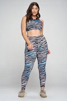 Women’s The Tie Dye Zebra Print Activewear Set style 4