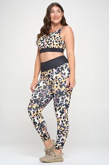 Women's Neon Cheetah Print Activewear Set style 2