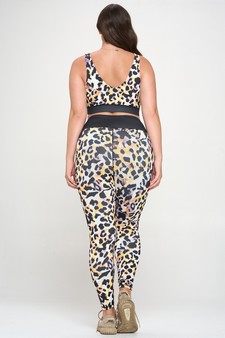 Women's Neon Cheetah Print Activewear Set style 3
