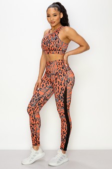 Women’s Cheetah Meets Tiger Printed Activewear Set style 2