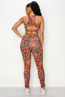 Women’s Cheetah Meets Tiger Printed Activewear Set style 3