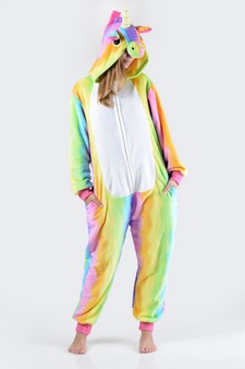 Women's Rainbow Stripe Unicorn Onesie style 3