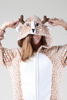 Women's Spotted Heart Reindeer Animal Onesie - (6pcs L/XL only) style 8