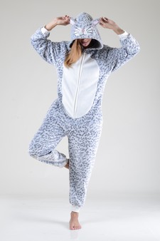 Plush Leopard  Animal Onesie Pajama style 4