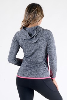 Women's active wear zip up jacket with hoodie style 4