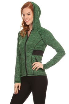 Women's Active Wear Zip Up Jacket With Hoodie style 3
