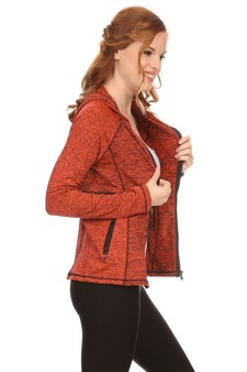 Women's Active Wear Zip Up Jacket With Hoodie style 3