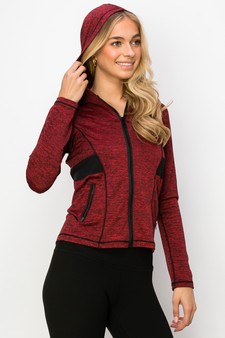 Women's Active Wear Zip Up Jacket With Hoodie style 4