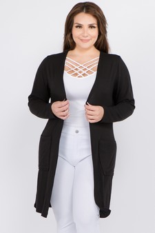 Women's Long Sleeve Knit Wrap Cardigan with Pockets style 4