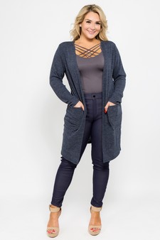 Women's Long Sleeve Knit Wrap Cardigan with Pockets style 2