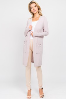 Women's Long Sleeve Knit Wrap Cardigan with Pockets style 2