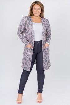 Women's Leopard Print Cardigan with Pockets style 5