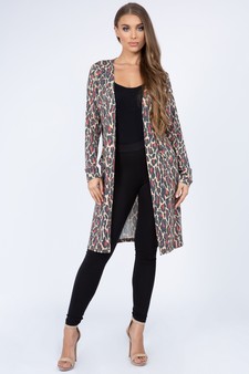Women's Leopard Print Cardigan with Pockets style 2