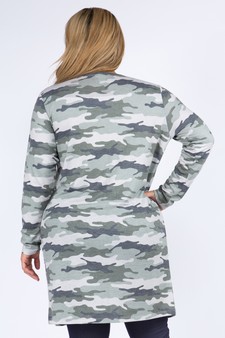Women's Camouflage Duster Cardigan with Pockets style 3