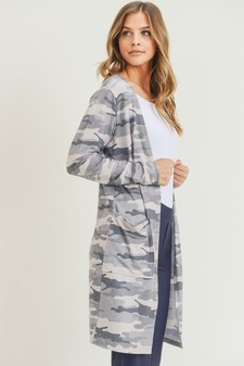 Women's Camouflage Duster Cardigan with Pockets style 2