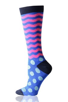 Cotton Republic® Dot's & Wave's Men's Dress Socks style 3