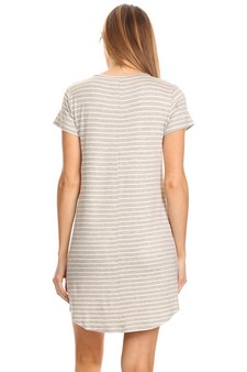 Striped Short Sleeve Tunic T-Shirt Dress style 3