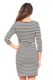 Lady's 3/4 Sleeve Striped Dress style 3