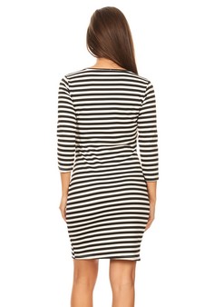 Lady's 3/4 Sleeve Striped Dress style 4