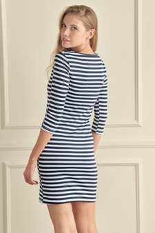 Lady's 3/4 Sleeve Striped Dress style 3
