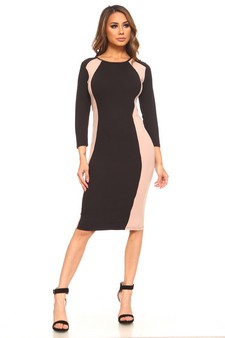 Color Block Contrast Midi Dress style 4