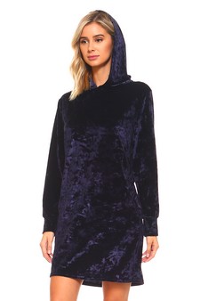 Icy Velvet Hooded Pocket Dress style 4