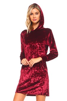 Icy Velvet Hooded Pocket Dress style 4