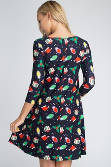 Women's All Things Christmas Print Dress (Small only) style 3