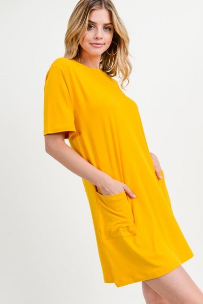 Women's Two Pocket T-Shirt Dress - Wholesale - Yelete.com