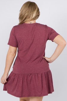 Women's Short Sleeve Peplum Hem Dress style 3
