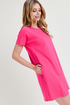 Women's Short Sleeve Cut Out Back Dress with Pockets style 3