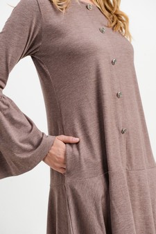 Women's Button Down Ruffle Hem Dress style 5