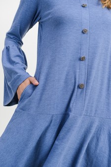 Women's Button Down Ruffle Hem Dress style 7