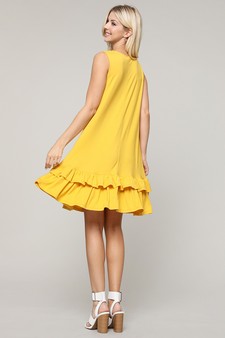 Women's Sleeveless Ruffle Dress with Pockets style 3
