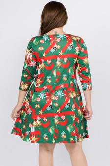 Women's Nutcracker Christmas Print A-Line Dress style 3