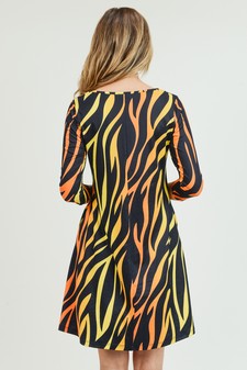 Women's Zebra Print A-Line Dress style 4