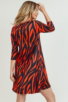 Women's Zebra Print A-Line Dress style 5