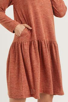 Women's Turtleneck Peplum Hem Sweater Dress style 9