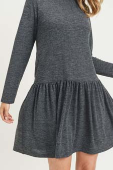 Women's Turtleneck Peplum Hem Sweater Dress style 7