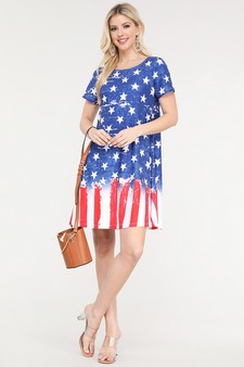 Women's You're a Firework Short Sleeve Dress with Pockets (Large only) style 5