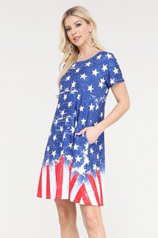 Women's You're a Firework Short Sleeve Dress with Pockets (Small only) style 3