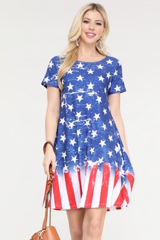 Women's You're a Firework Short Sleeve Dress with Pockets (Small only) style 4