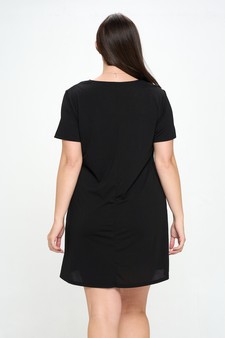 Women’s Lace Neckline Detail T-Shirt Dress style 3
