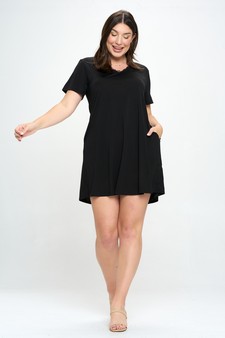 Women’s Lace Neckline Detail T-Shirt Dress style 5