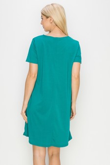 Women’s Lace Neckline Detail T-Shirt Dress style 3