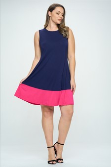 Women’s Sleeveless Dress w/ Colorblock Trim style 5