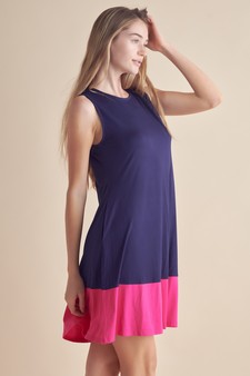 Women’s Sleeveless Dress w/ Colorblock Trim style 2