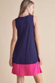 Women’s Sleeveless Dress w/ Colorblock Trim style 3