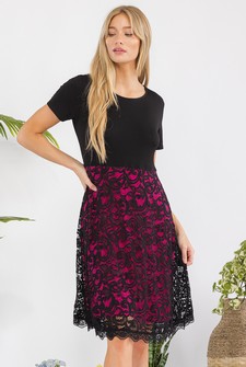 Women's Vibrant Elegance Lace Dress style 4