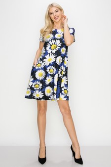 Women’s Classic Wild Daisies A-Line Dress style 4